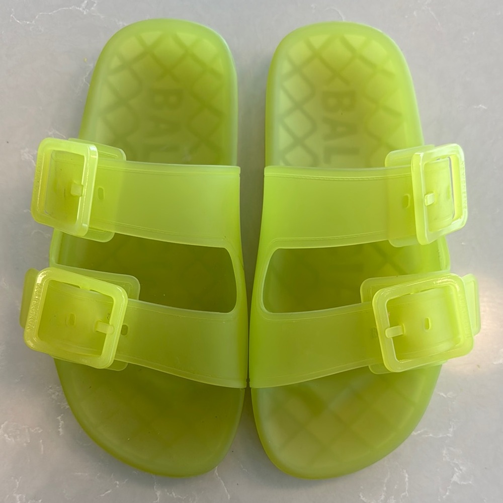 Balenciaga Women’s Lime Green Slide Sandals
